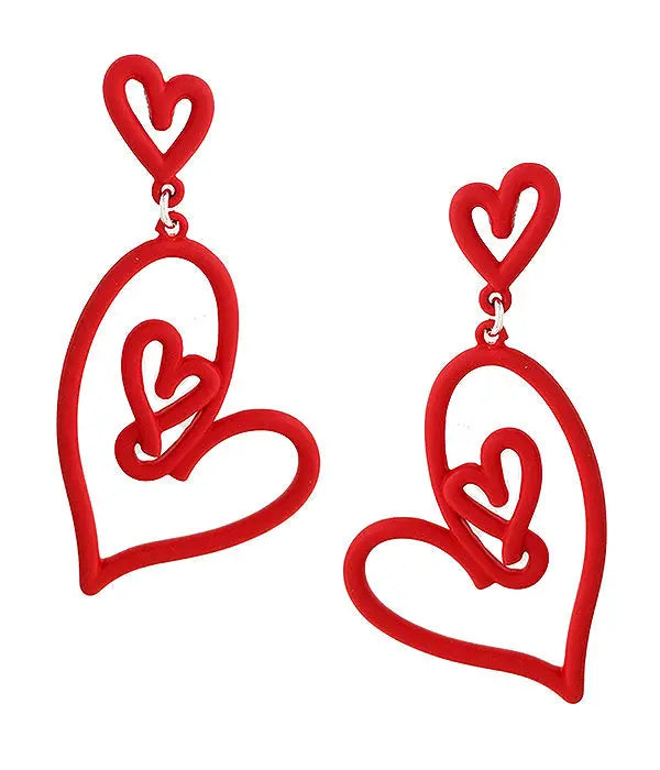 VALENTINES DAY THEME WIRE HEART EARRING M-OA