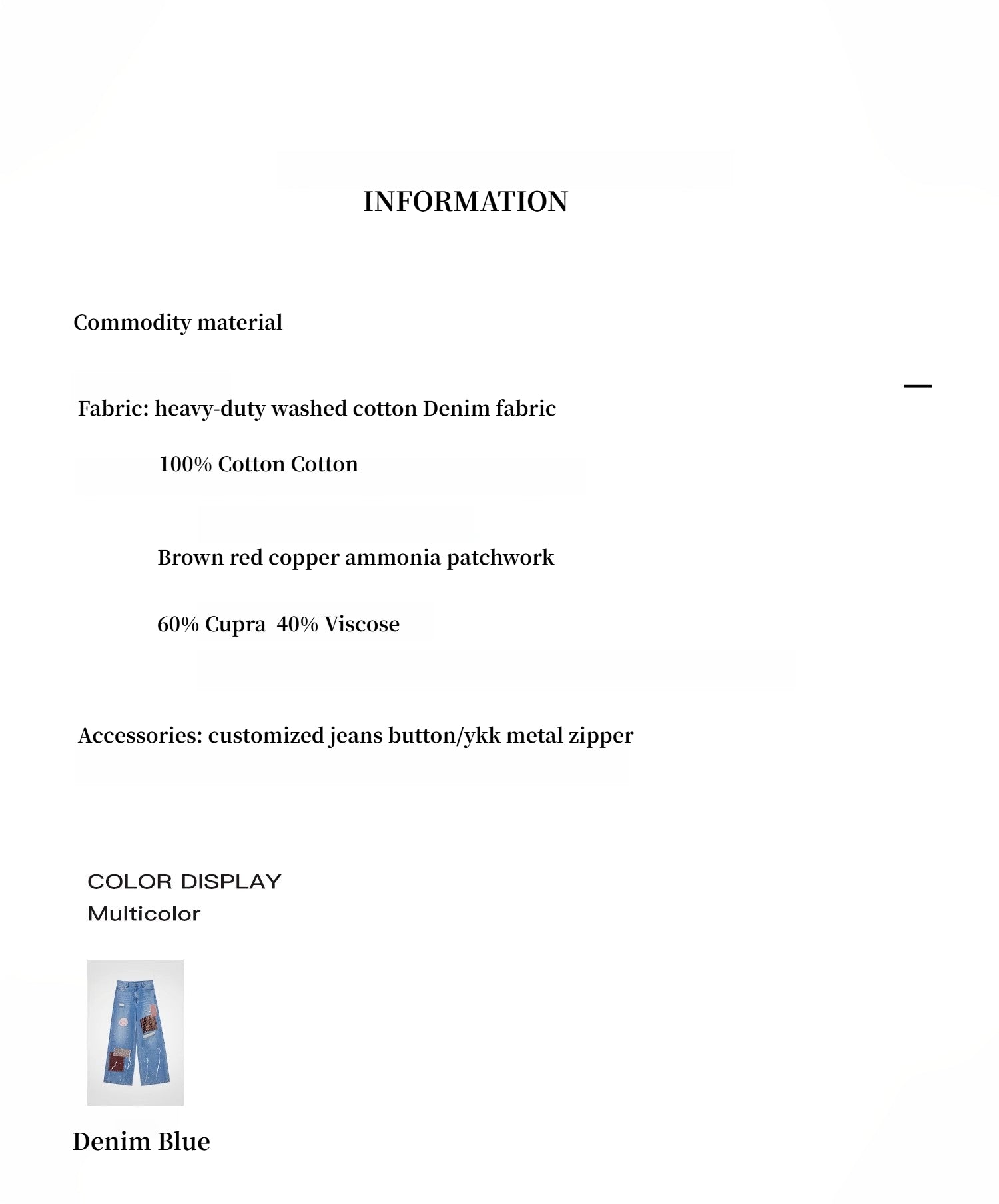 "Uninhibited splicing" retro design mid-low waist washed ripped hole splattered paint cloth patch wide-leg jeans - Elysium Limited