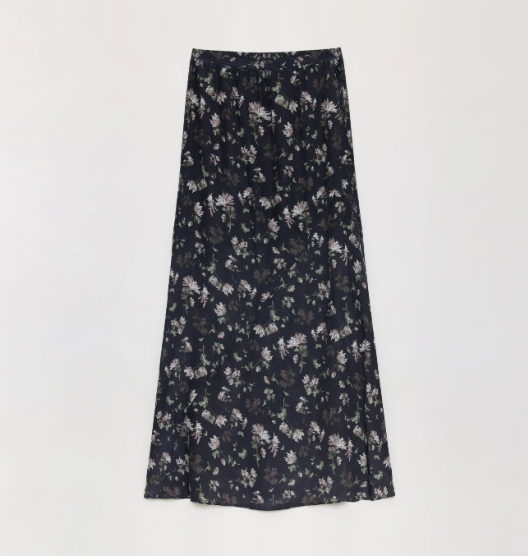 "Gallery Dusse" Vintage Print Straight Draped Skirt - Elysium Limited