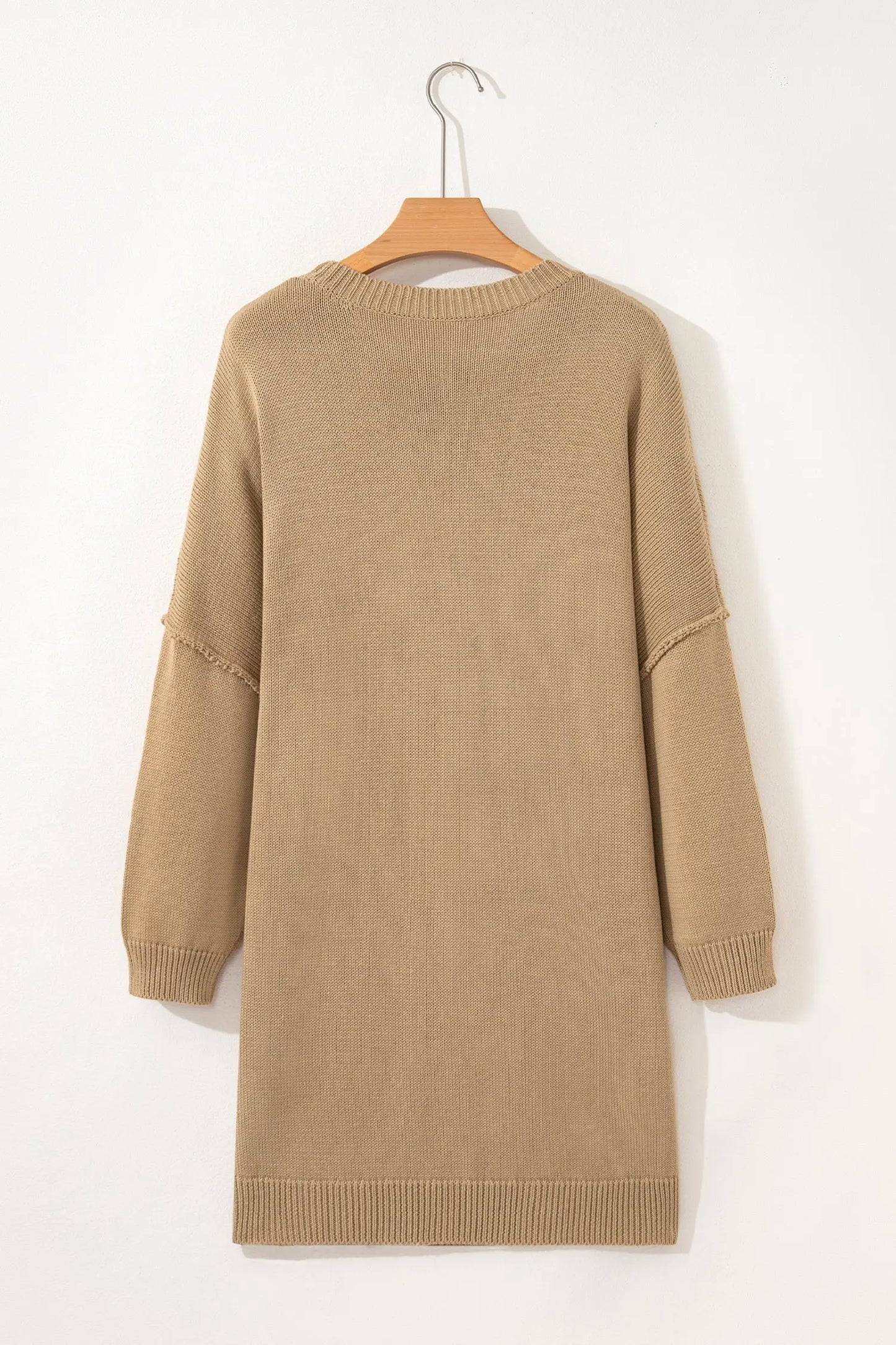 Solid Drop Shoulder Oversize Mini Sweater Dress Byzantium Bay