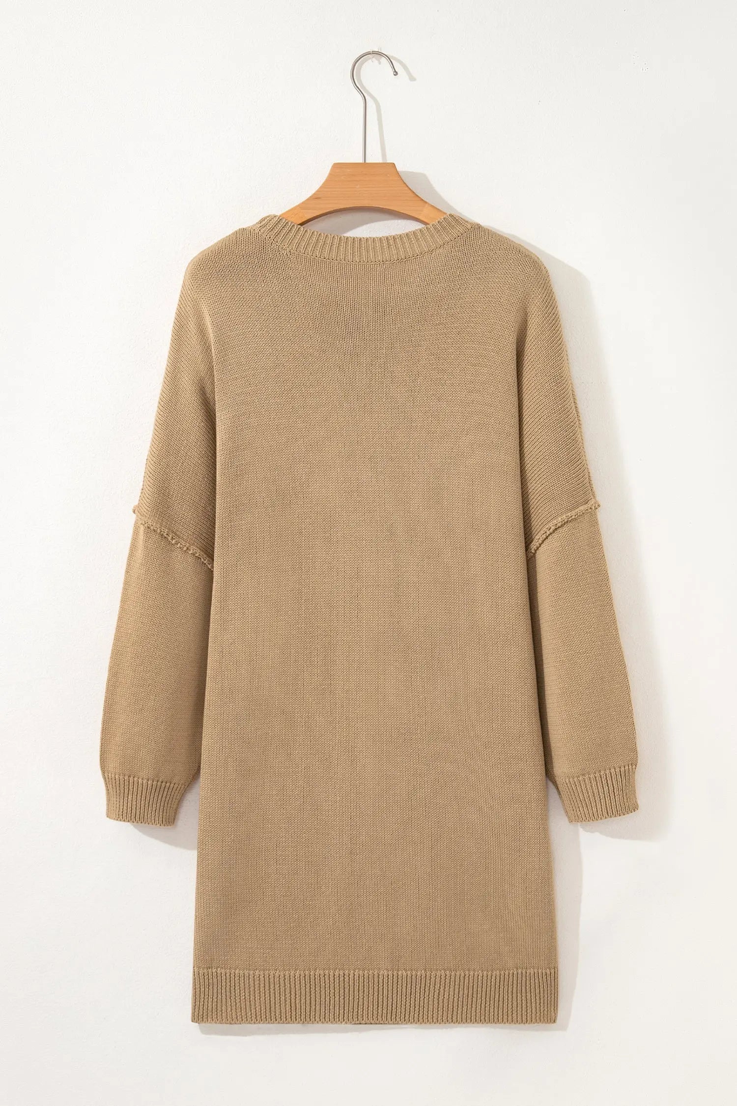 Solid Drop Shoulder Oversize Mini Sweater Dress Byzantium Bay