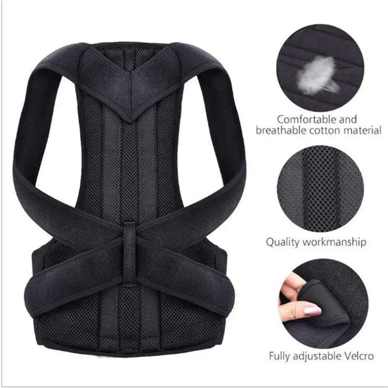 Adjustable Posture Corrector Low Back Support Shoulder Brace Belt For Puce Gaia