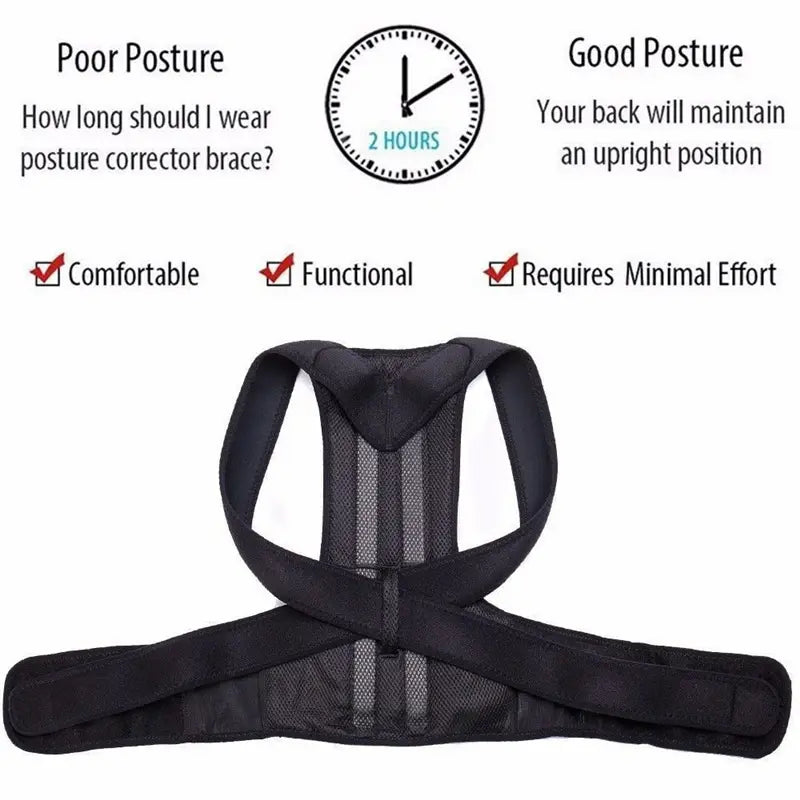 Adjustable Posture Corrector Low Back Support Shoulder Brace Belt For Puce Gaia