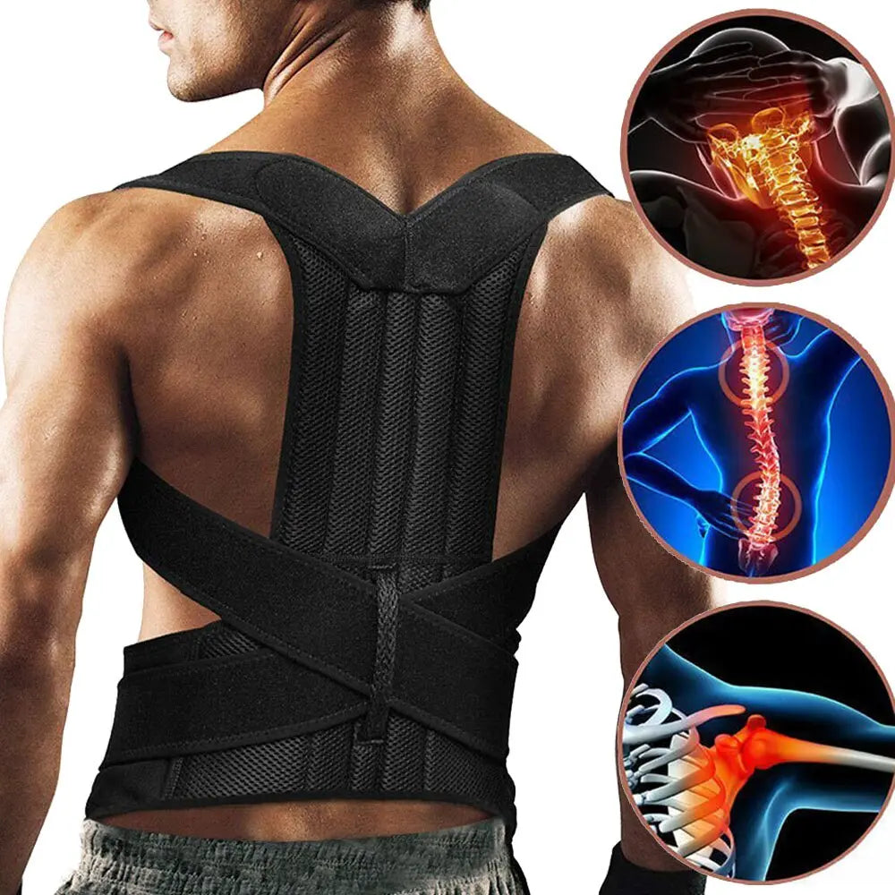 Adjustable Posture Corrector Low Back Support Shoulder Brace Belt For Puce Gaia