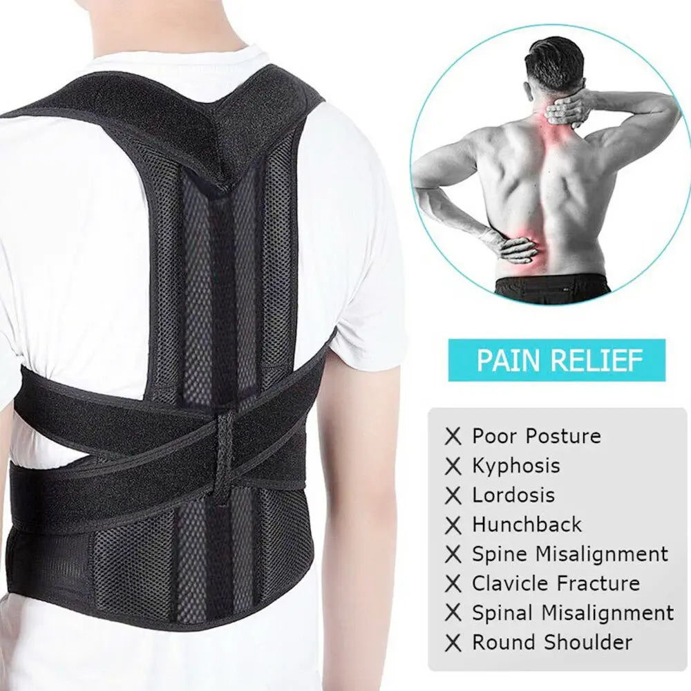 Adjustable Posture Corrector Low Back Support Shoulder Brace Belt For Puce Gaia