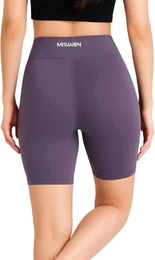 Misharen Women's High-Waist Yoga Shorts ÃÂ¢ÃÂÃÂ Seamless, Quick Dry, Tummy Control, Breathable Knit Fabric with Elastic Waistband for Workout & Running MISHAREN