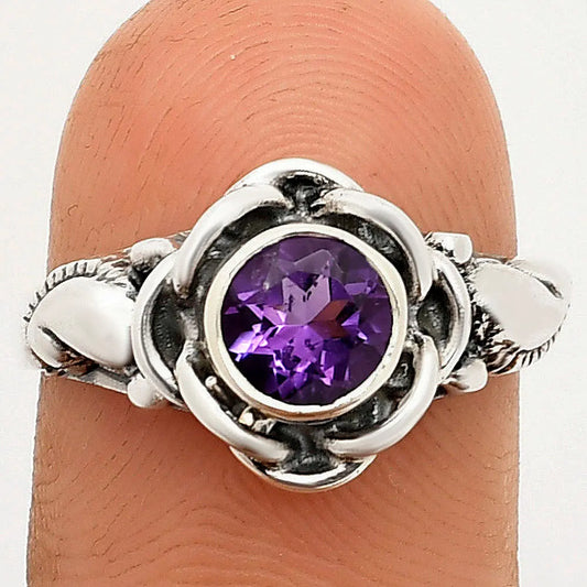 Boho Flower Design Natural Gemstone Ring Solid 925 Sterling Silver DGR1146 R-1395 DESIRE GEM