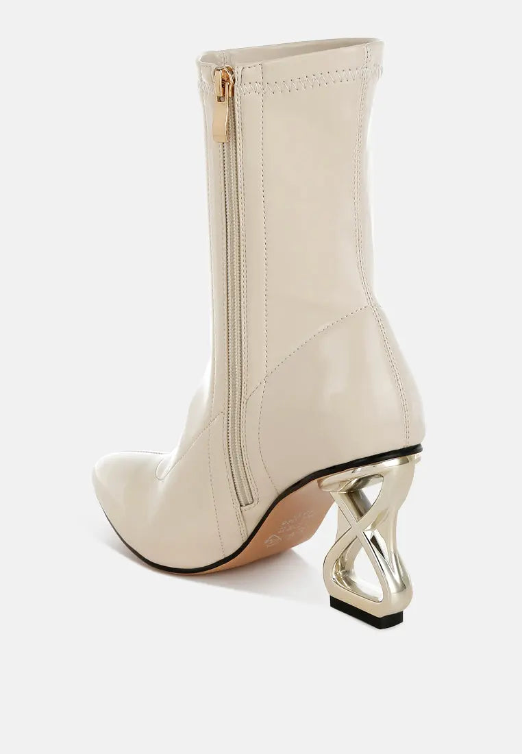 Gaias Fantasy Heel Patent Faux Leather Boots London Rag