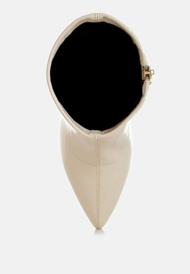 Gaias Fantasy Heel Patent Faux Leather Boots London Rag