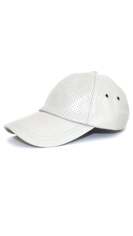 Leather Baseball Cap - Smoke Grey Sweat Active