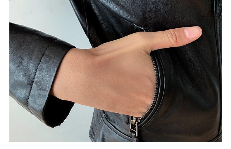 Quaz Womens Streetwear Women's Vintage Sheepskin Leather Coat - Elysium Limited