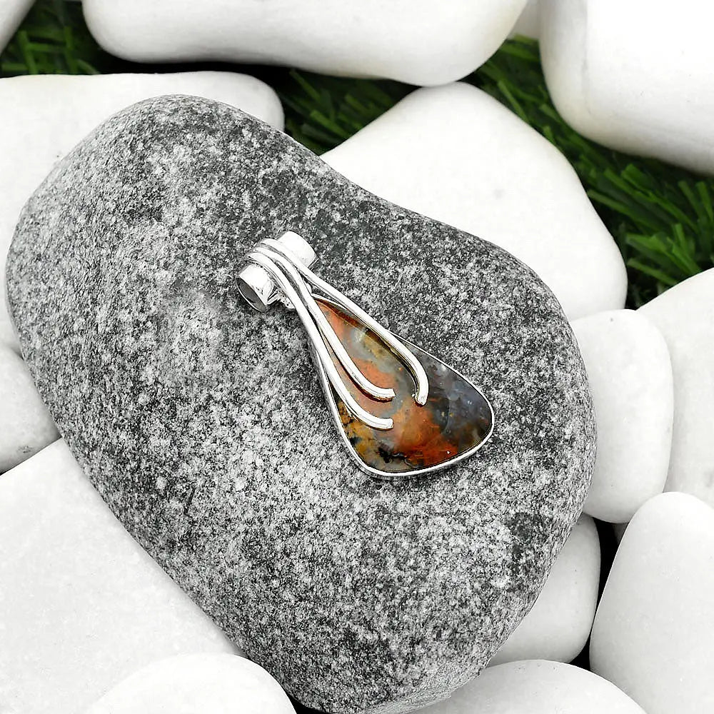 Natural Texas Moss Agate Pendant P-1675 SDP109590 DESIRE GEM