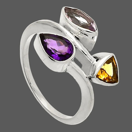 Natural African Amethyst & Citrine Ring size-7 R-1040 SDR233251 DESIRE GEM