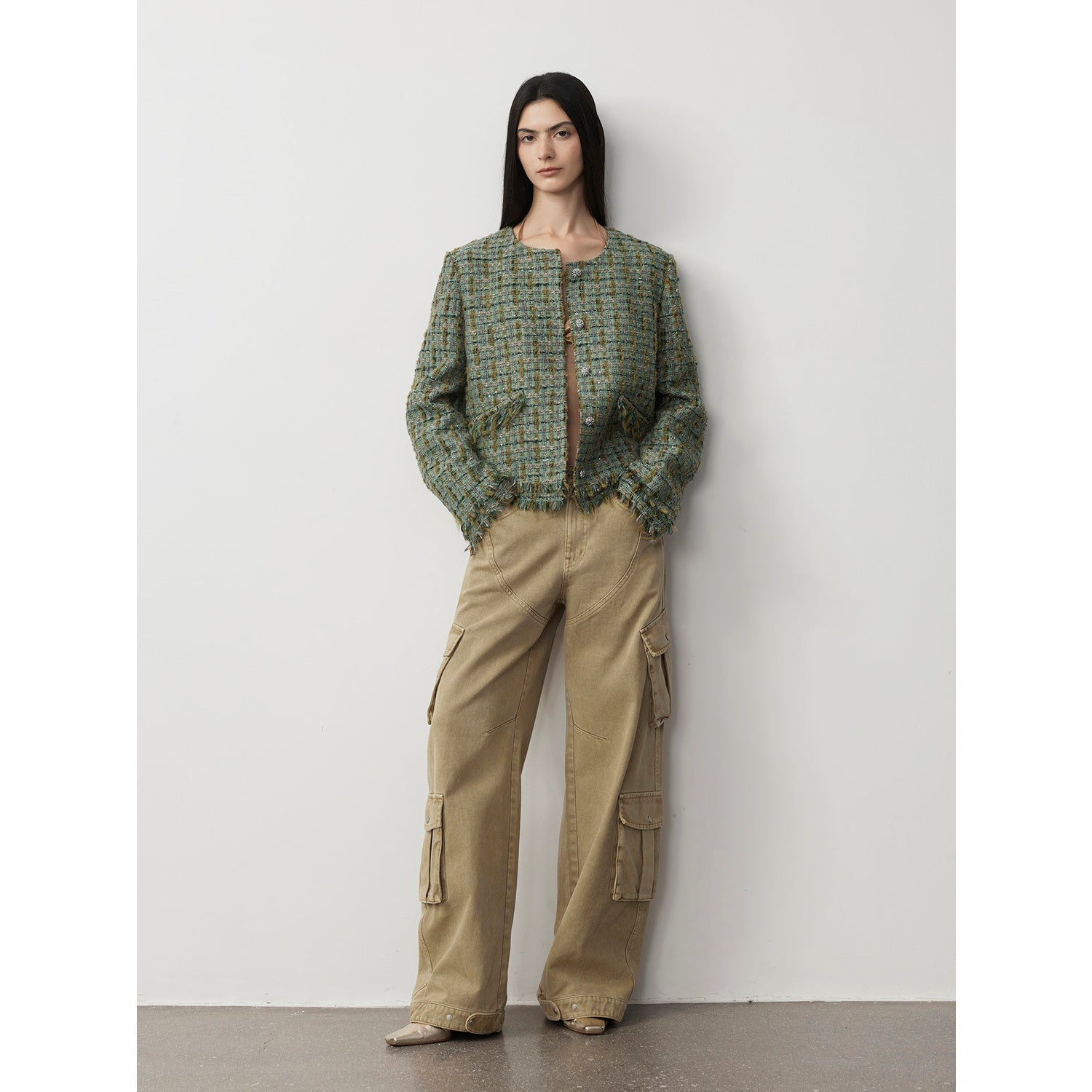 "Nostalgic Wasteland" Heavy Washed Personalized Distressed American Streetwear Large Pocket Cocoon Jeans - Elysium Limited