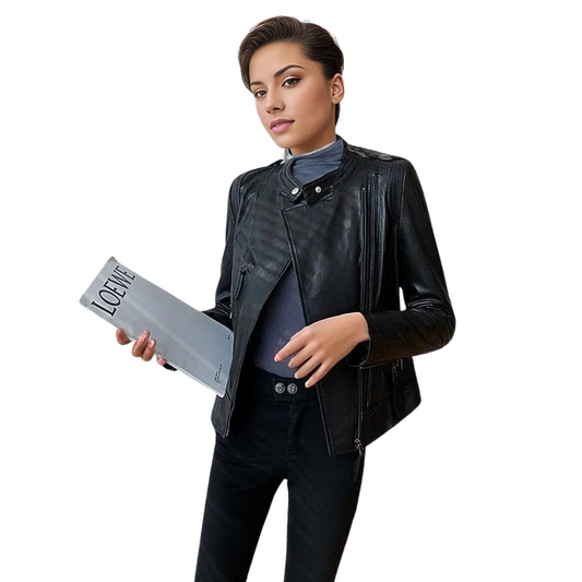 Quaz Womens Streetwear Women's Vintage Sheepskin Leather Coat - Elysium Limited