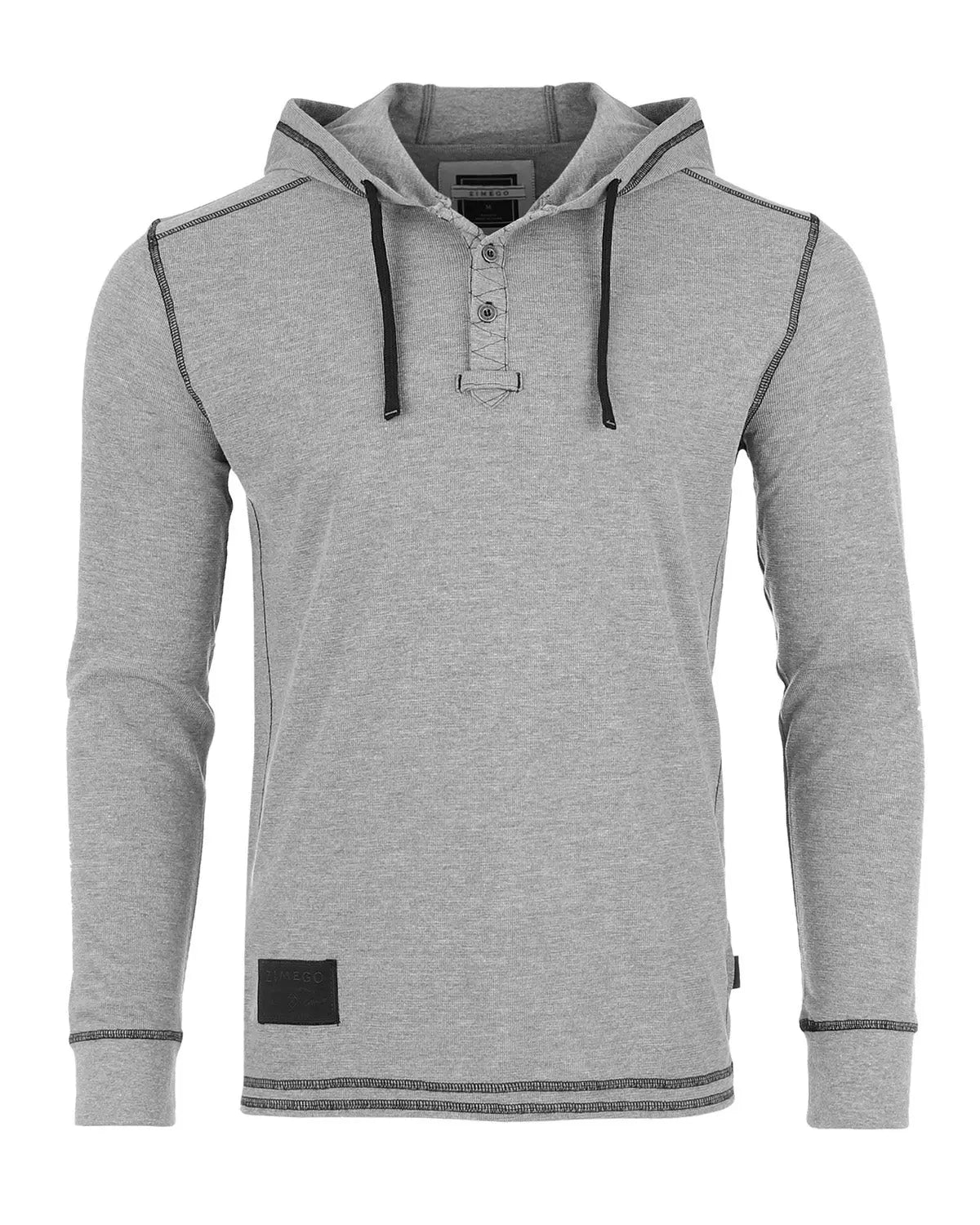 Vintage Thermal Long Sleeve Lightweight Fashion Hooded Henley ZIMEGO MEN