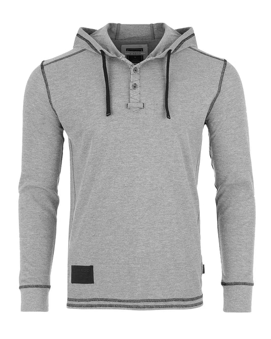 Vintage Thermal Long Sleeve Lightweight Fashion Hooded Henley ZIMEGO MEN