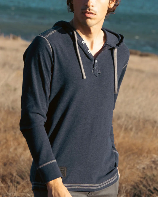 ZIMEGO Men's Thermal Long Sleeve Lightweight Fashion Hooded Henley ZIMEGO MEN