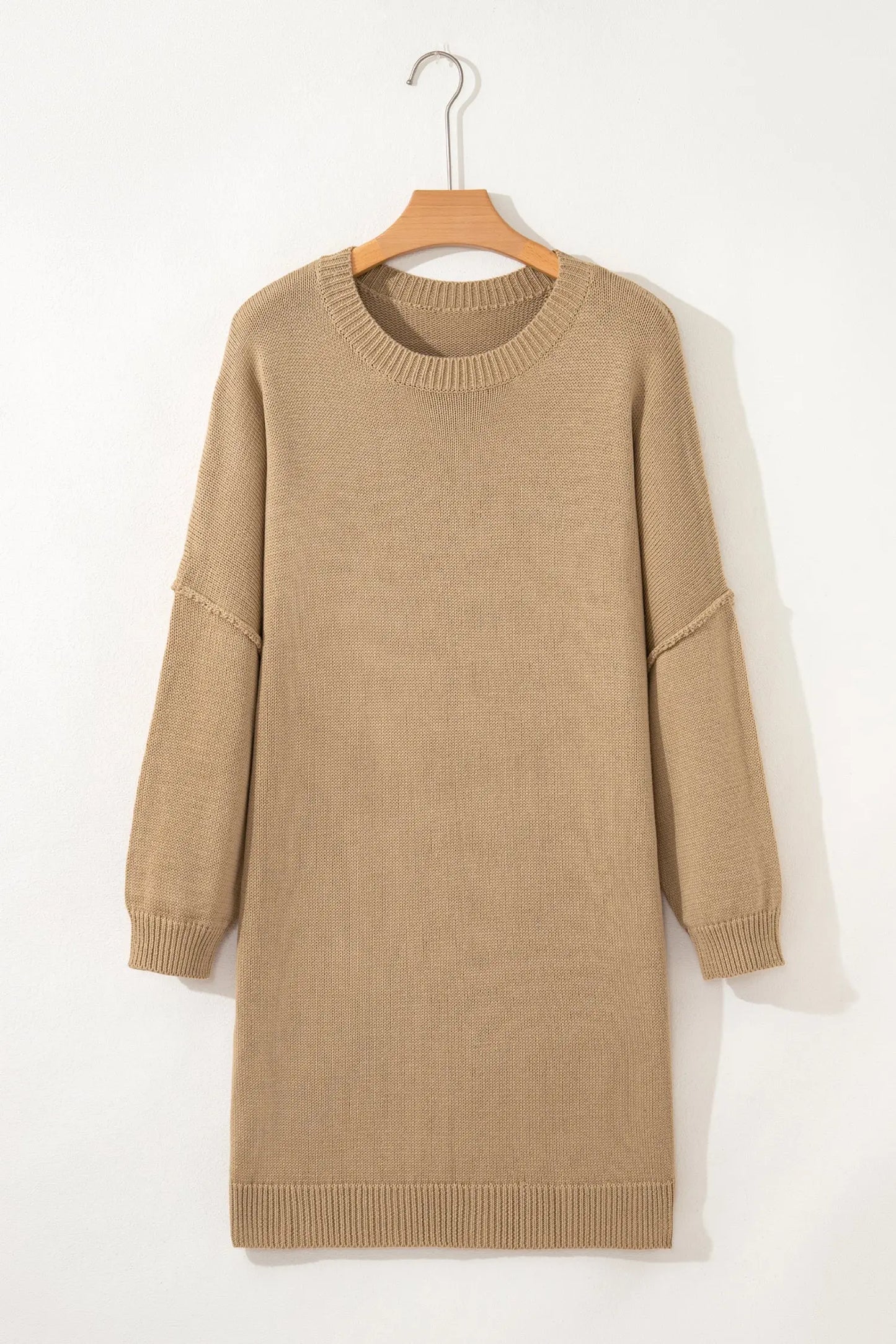Solid Drop Shoulder Oversize Mini Sweater Dress Byzantium Bay