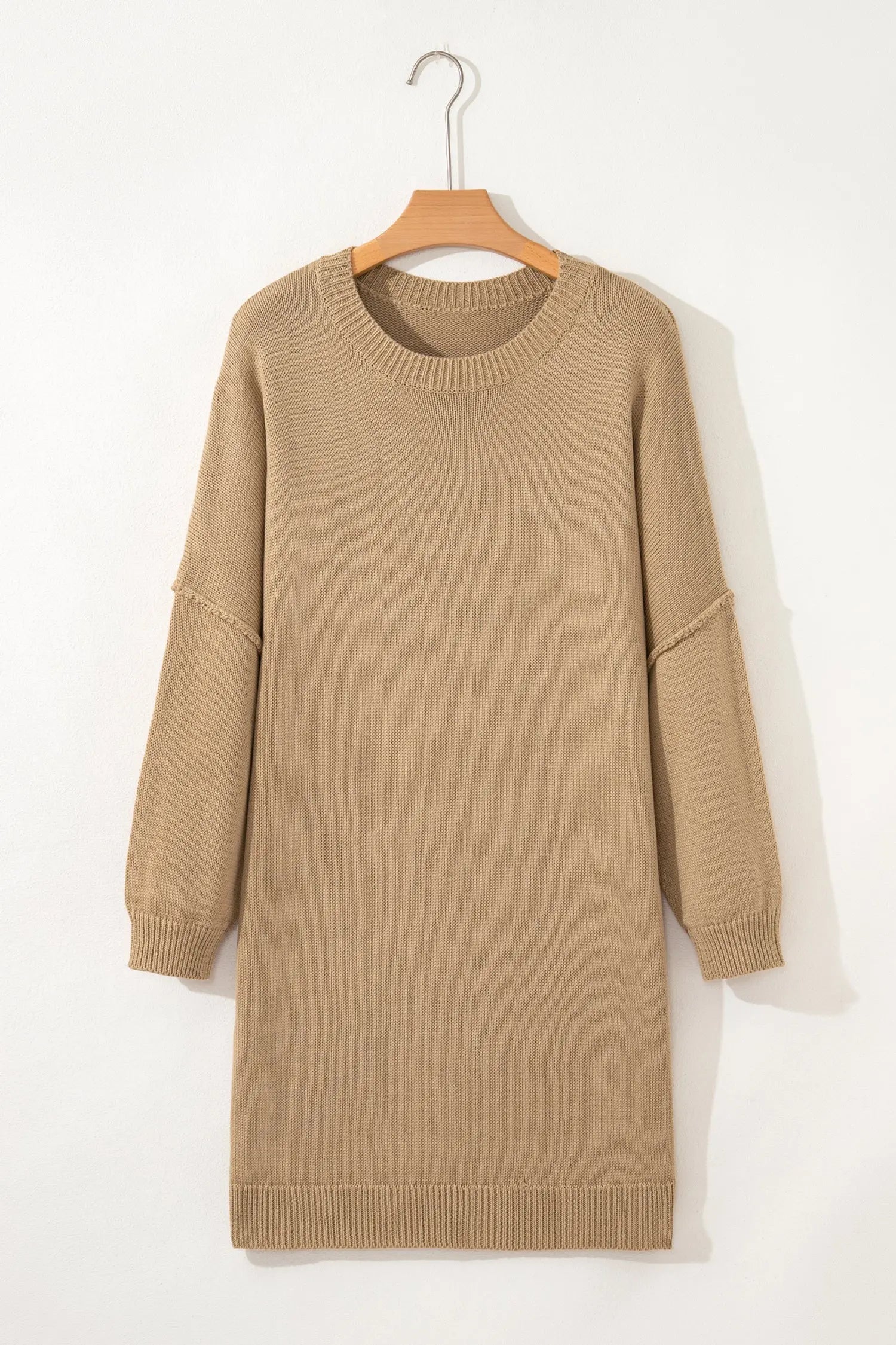 Solid Drop Shoulder Oversize Mini Sweater Dress Byzantium Bay