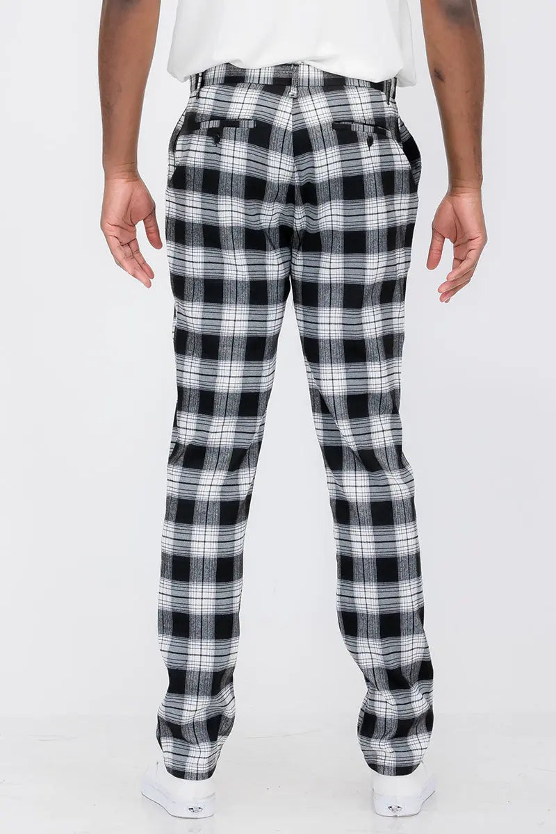 Plaid Slim Fit Trouser Pants SR011 Lime Milo
