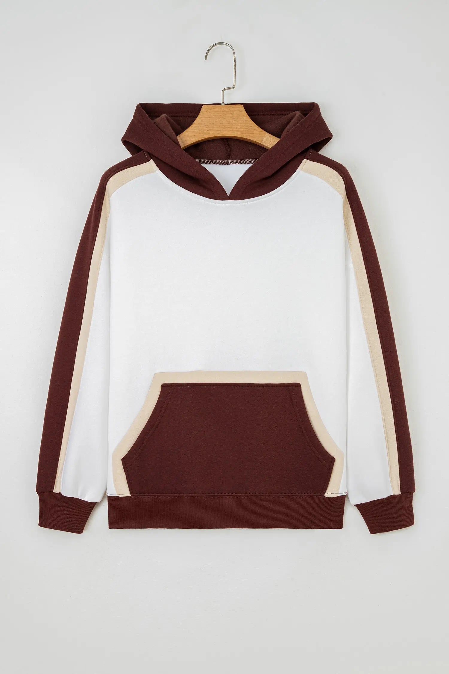 Ariyah Patchwork athleisure Hooded Sweatshirt Threaded Pear