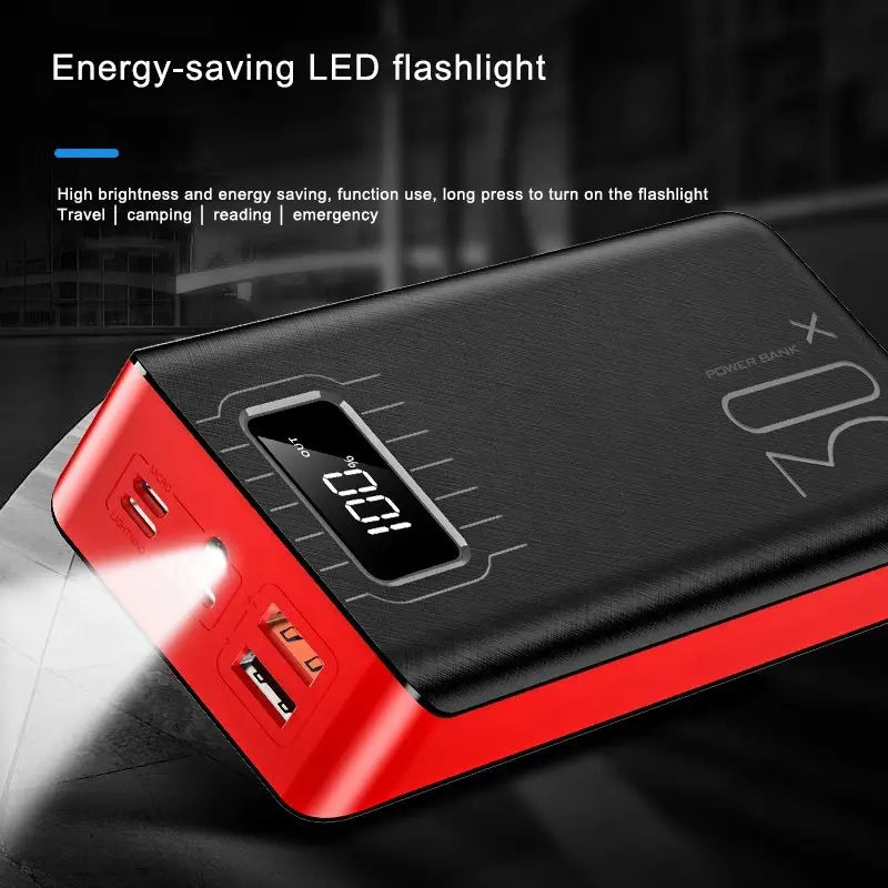 20000mAh External Battery Power Bank Dual USB With LED Flashlight DC-THE CEO