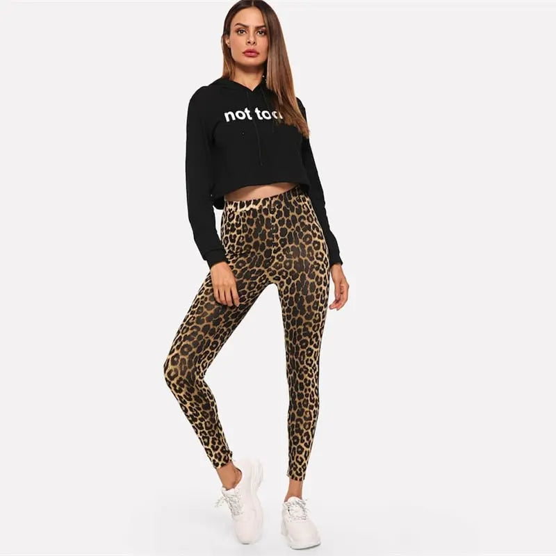Multicolor Casual Athleisure Leopard Print Leggings Autumn Modern Lady Highstreet Women Pants Trousers Vimost Shop