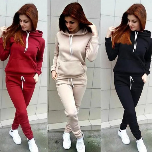 Sport Suit Women Autumn Winter Tracksuits Wine Pullover Top Shirts Blue Charlie