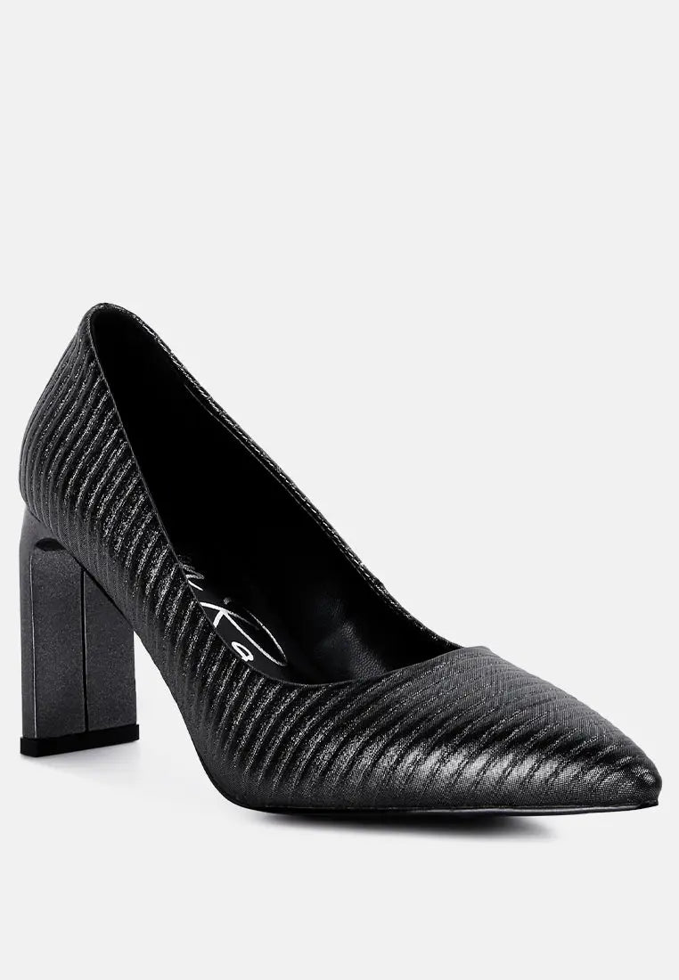 Tickles Italian Block Heel Pumps London Rag